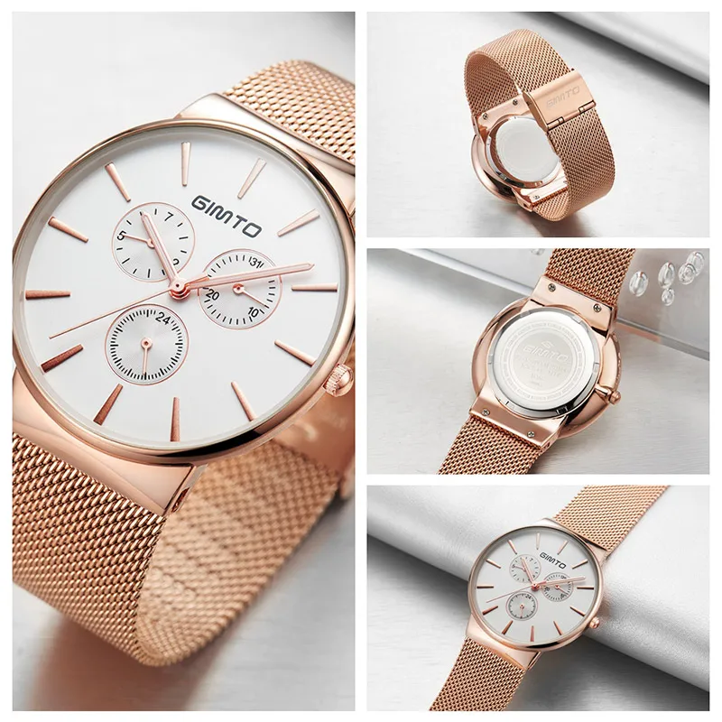 Smiple Для мужчин Часы Водонепроницаемый Нержавеющая сталь ремешок кварцевые