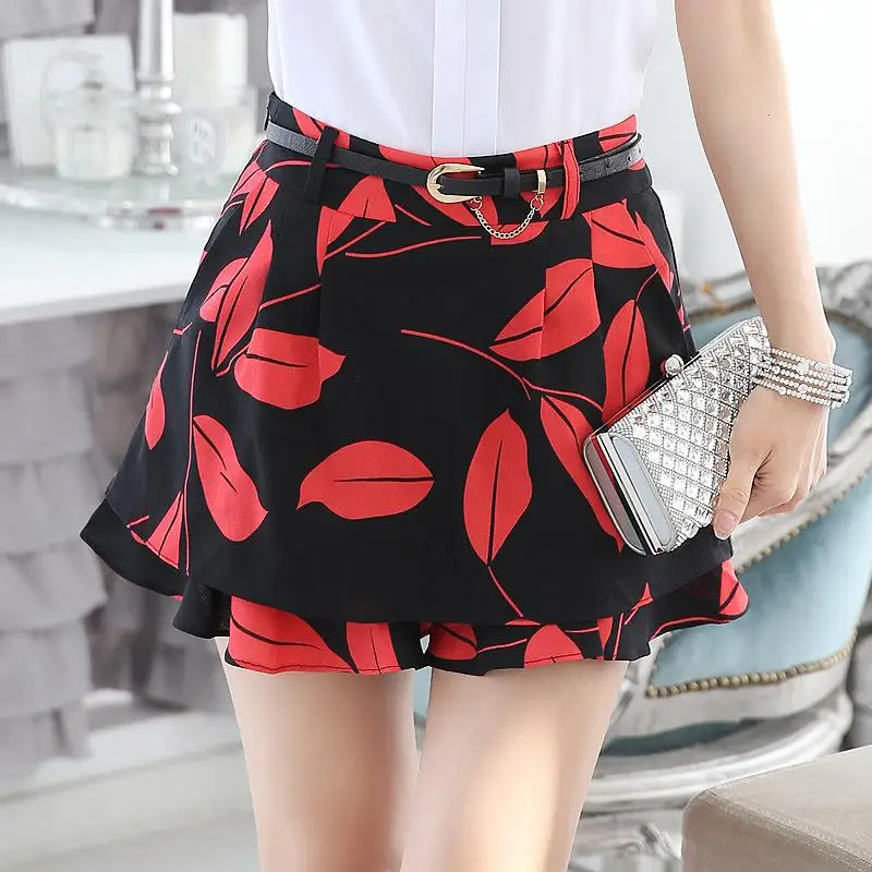 Пикантные Короткие штаны 2017 высокой талией шорты с цветочным принтом для Для