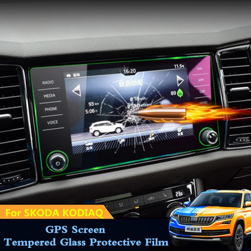 

For SKODA KODIAQ KAROQ 2016 2017 2018 Car GPS screen Tempered glass protective film car DVD GPS Radio Stereo Navigation System