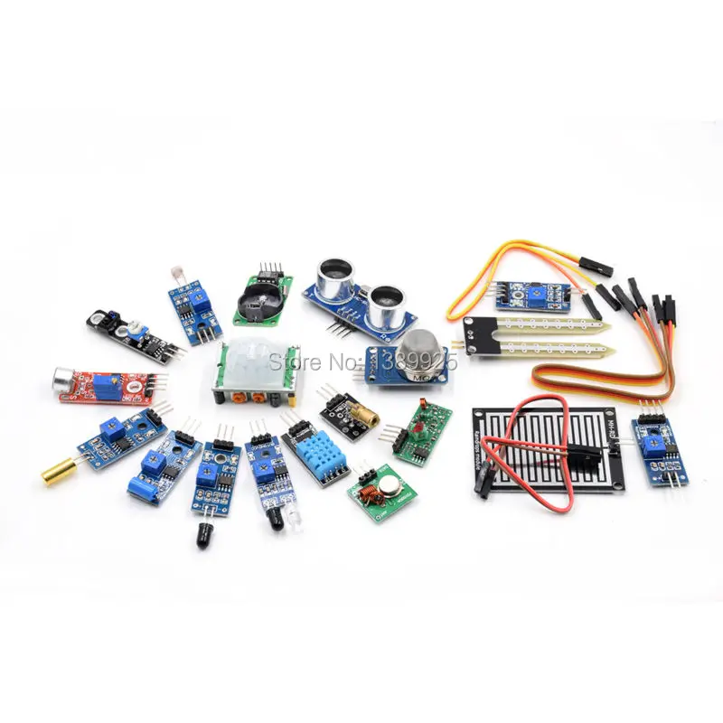 Комплект сенсорного модуля, 16 видов сенсоров для Raspberry pi 2 Модель B,(в комплекте HC-SR04 датчик и т. д