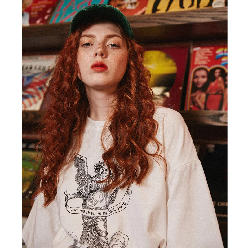 UNIFREE2019 летом новый свободный летние европейский стиль печати моды футболки