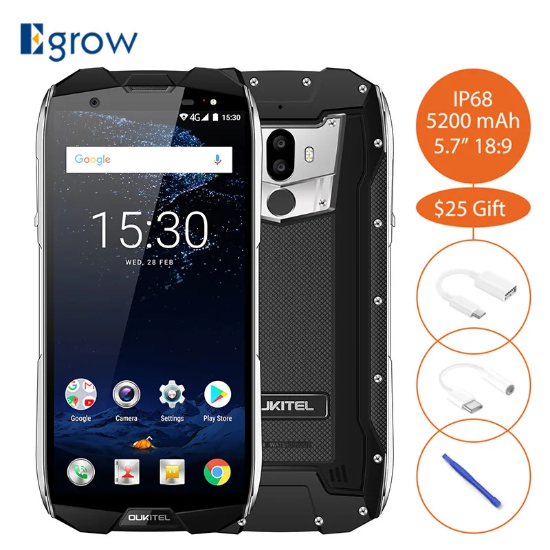 Oukitel WP5000 Водонепроницаемый IP68 5 7 &quotдюймовый 18:9 Дисплей Android 1 MTK6763 Восьмиядерный 6
