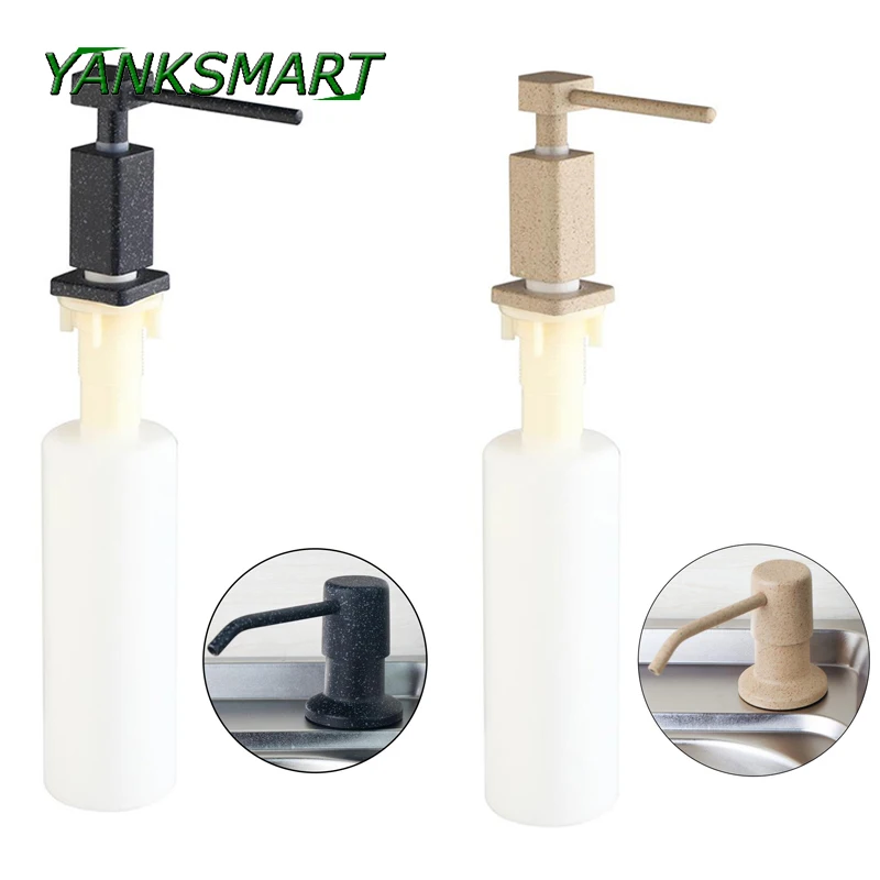 

YANKSMART 300ML Deck Mounted Kitchen Soap Dispensers Stainless Steel Pump Chrome Finished Kitchen Built In Counter Top Dispense