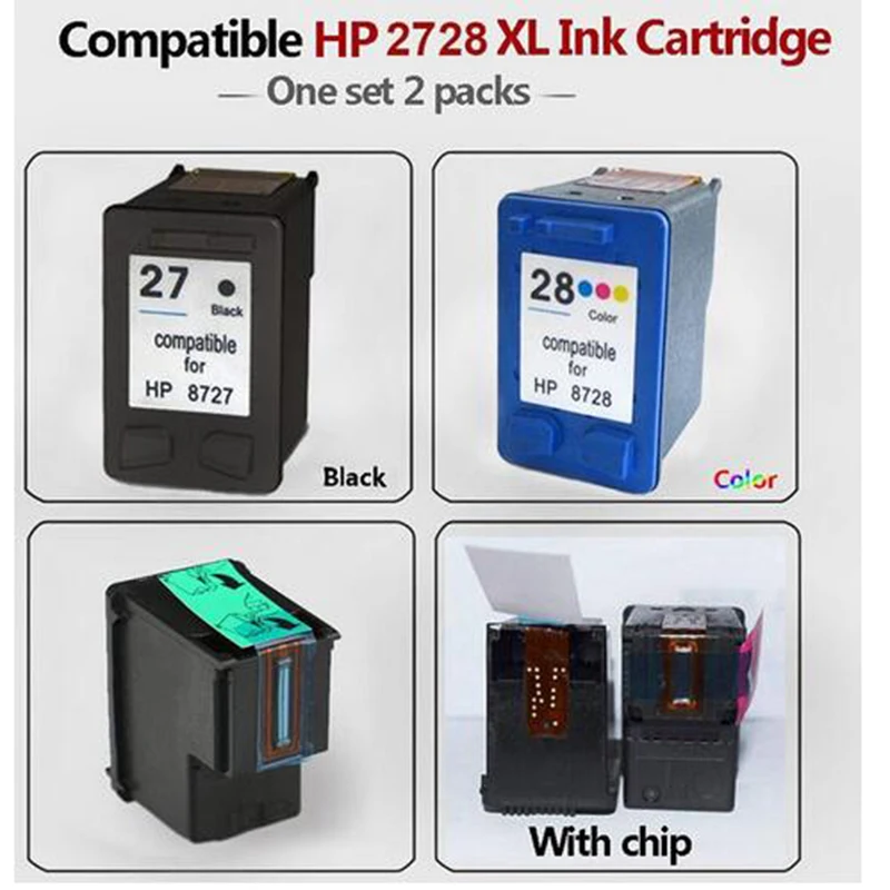 2 шт. 27 28 сменный чернильный картридж совместимый для чернилами HP Deskjet 3320 3325 3420 3535