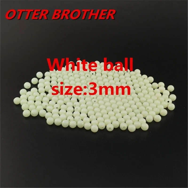 White ball 3mm 100 шт./лот, люминесцентные бусины, рыболовные космические бобы, круглые плавающие шарики, пробка, ночной пластиковый светильник, светящиеся овальные снасти, приманки, аксессуары - Цвет: White ball 3mm