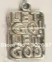 Бесплатная доставка 130 шт тибетский серебряный квадрат LET GO! Амулеты GOD A15886|god