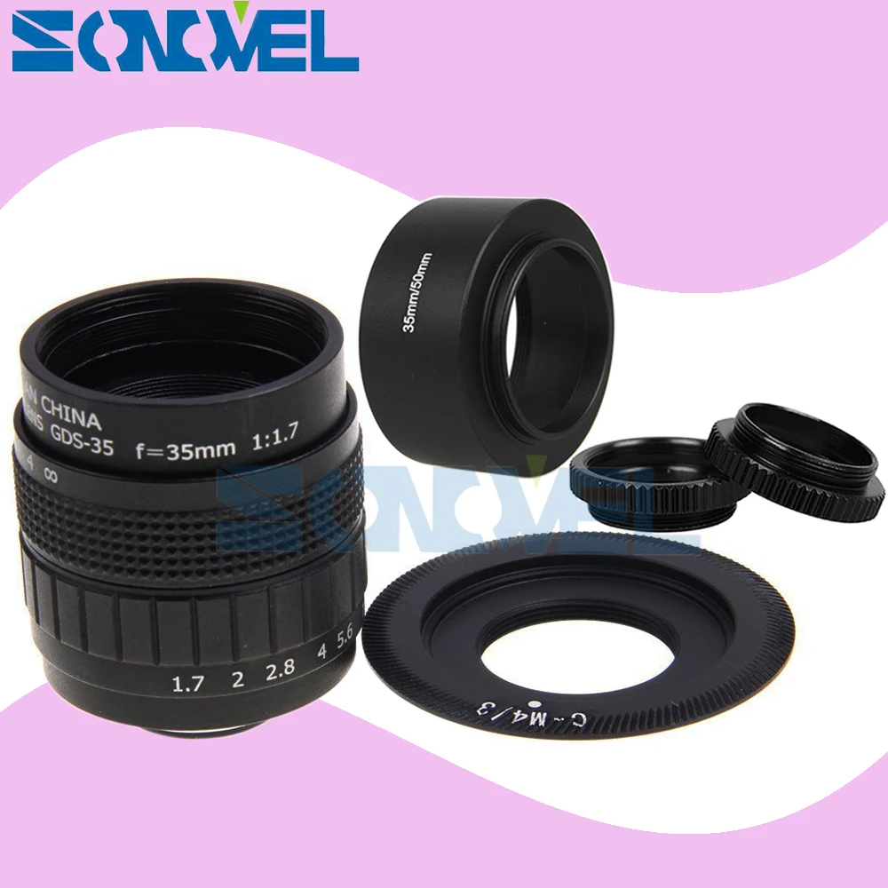 

FUJIAN 35mm F1.7 CCTV Movie lens+C Mount+Macro ring+hood for Olympus Micro 4/3 m4/3 EP5 EPL1 EPL2 EPL3 EPL5 EPM1 OM-D E-M5 E-M10