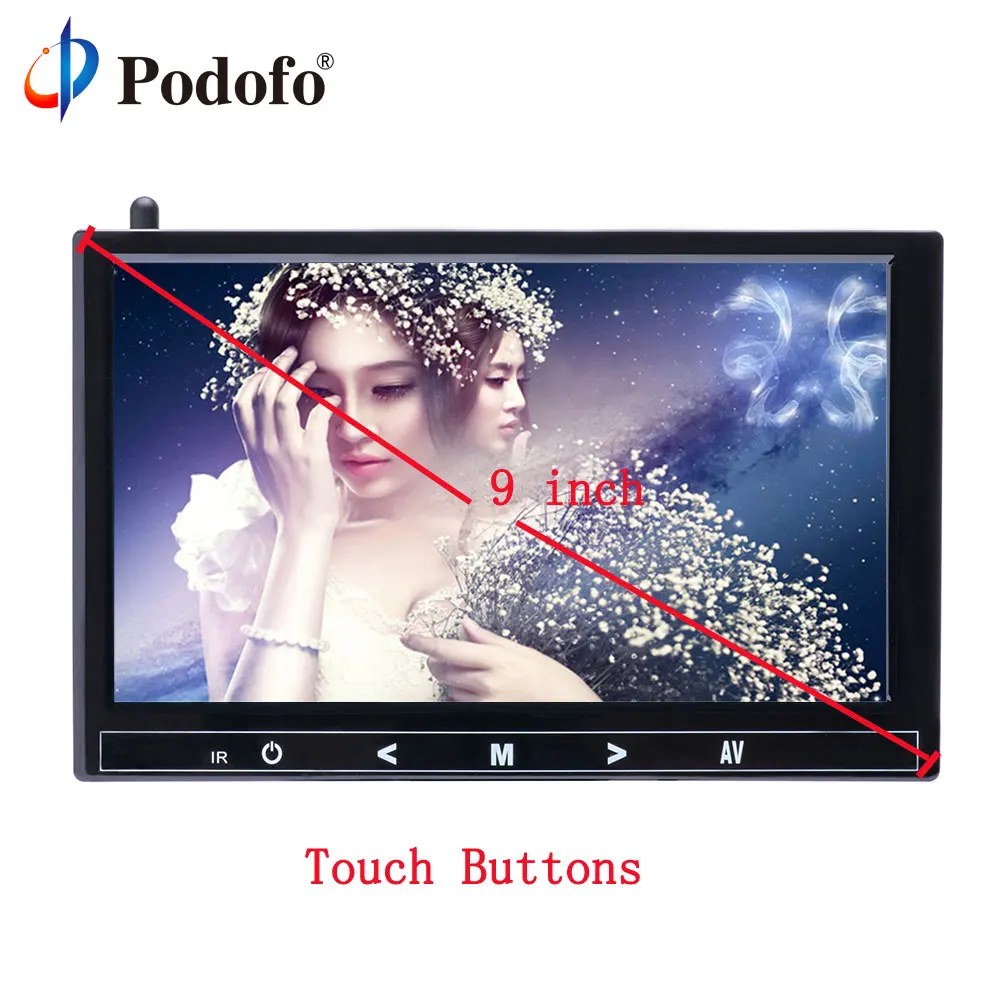 Podofo 9 &quotTFT lcd HD полноцветный автомобильный монитор и 2370 ГГц беспроводной