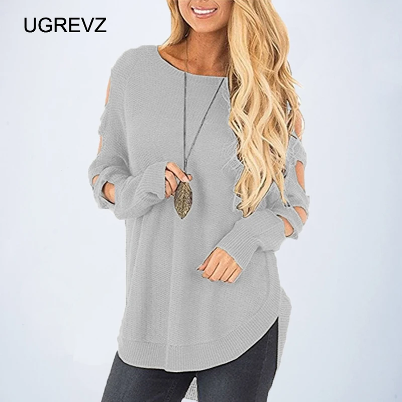 Long Sleeve Round Neck 2019 New Women's Knitted Hollow Loose Sweater Pullover Jumper Acrylic Material Daily Casual Occasion | Женская