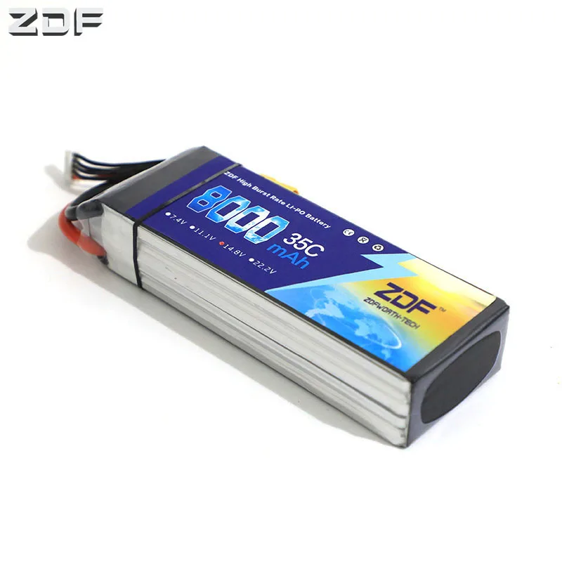 Аккумулятор ZDF LiPo 3 7 в 4 В 11 1 14 8 18 5 22 2 2S 3S 4S 6S 8000 мАч 35C 70C для радиоуправляемых