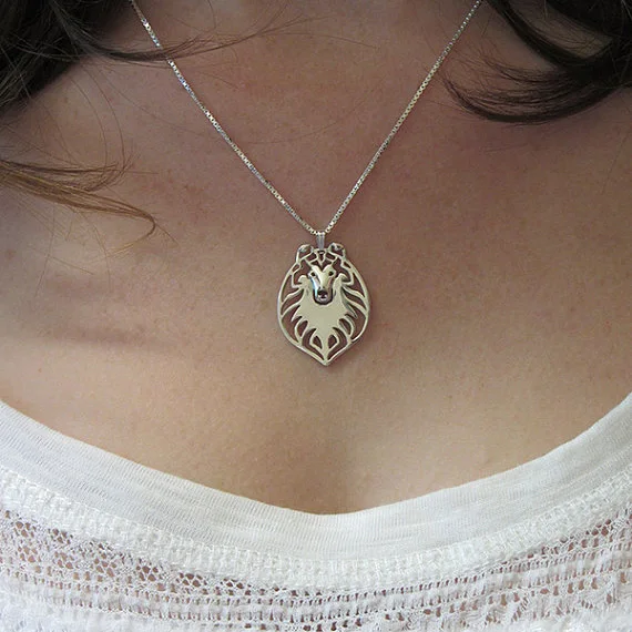 Грубая колли ювелирные изделия-золотой и серебряный кулон ожерелье изделия