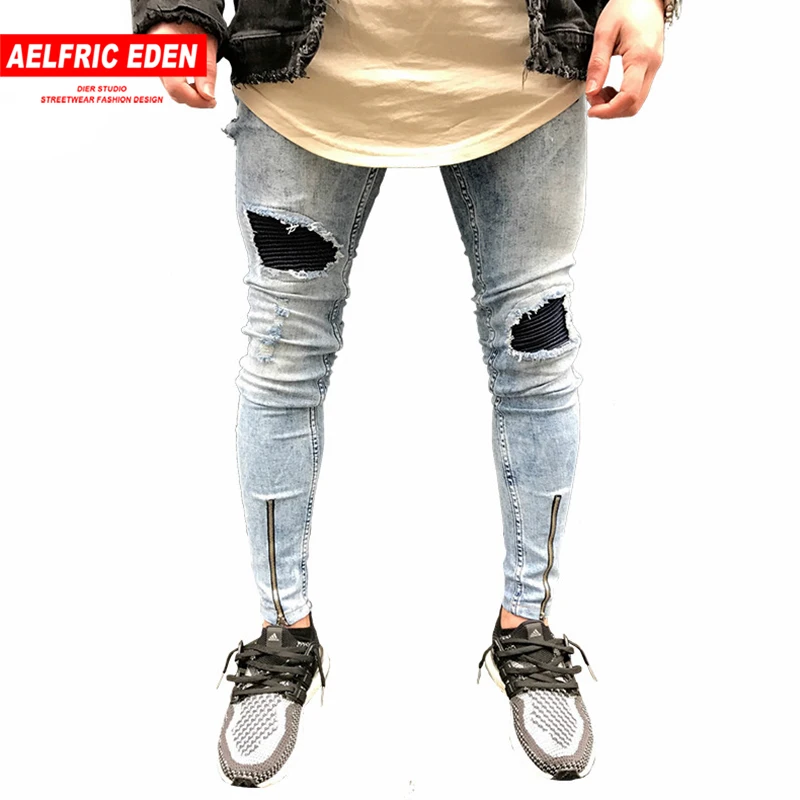Aelfric Eden Марка NEW FASHION Hi Street популярных Снежинка близкий к белому Для мужчин s джинсы