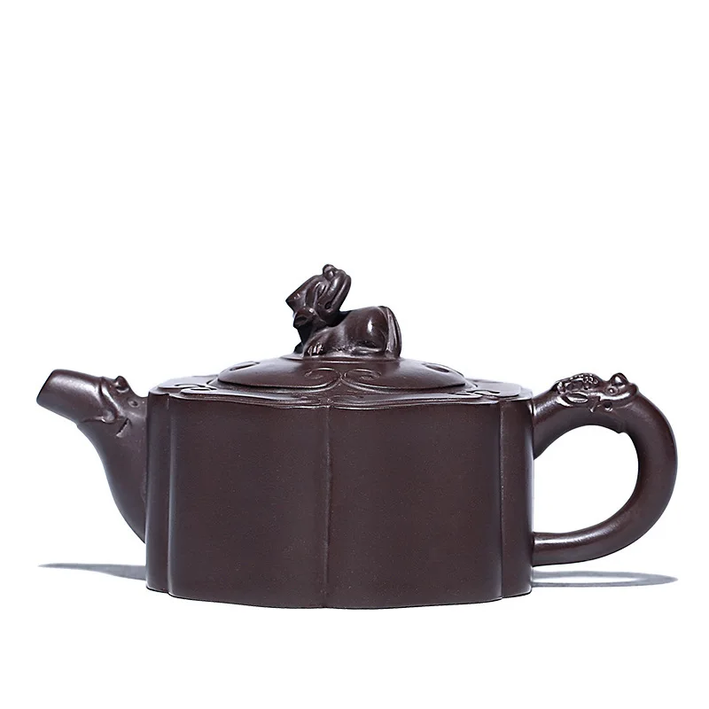 Purple Sand Pot Mini-type Raw Mine Old Mud Pure Handmade Six Side Xiangrui Teaware Gift Box One Substitute | Дом и сад