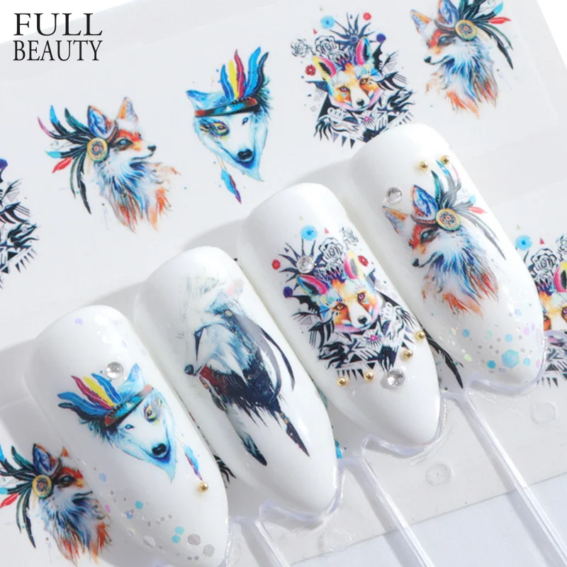 Full Beauty 1pcs Lovely Cartoon Colorful Image DIY Stencils Nail Decals Art Sticker Manicure Water Slider Tips STZ660 673|stickers water|stencil nail