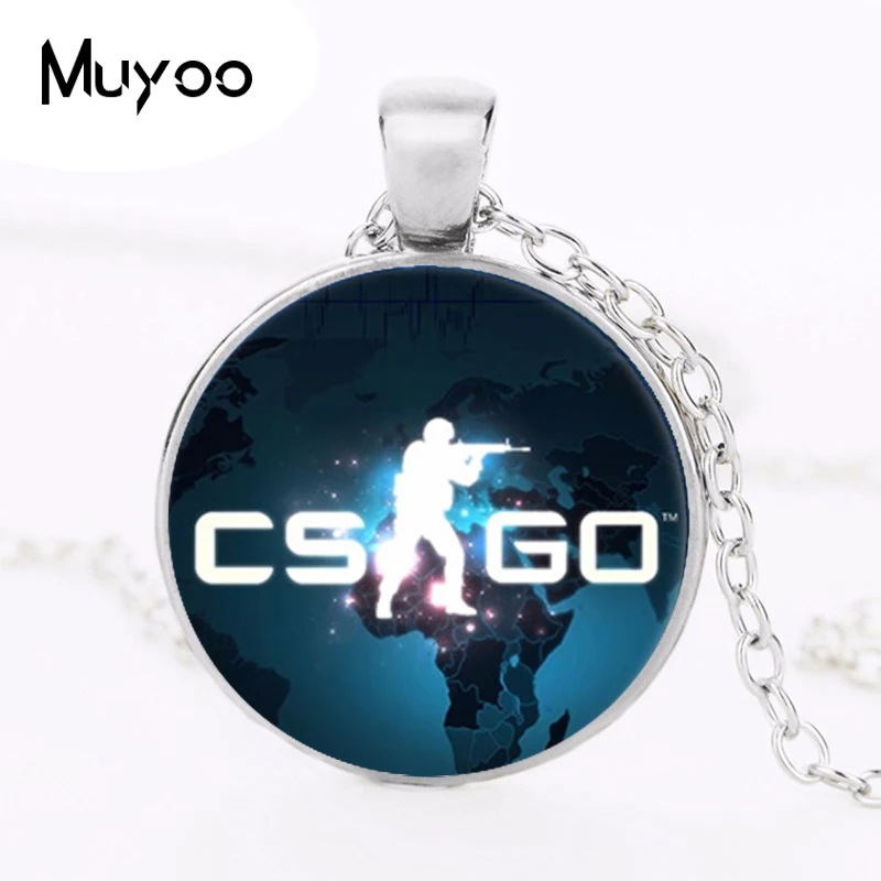 Ожерелье с цепочкой из стекла в стиле аниме CSGO мужское колье без шеи массивные