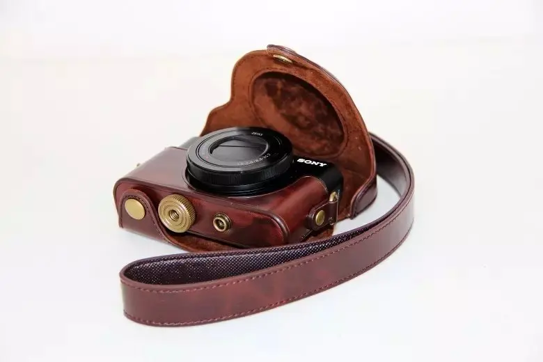 Чехол из искусственной кожи для камеры Sony RX100 RX100II RX100III RX100IV M1 M2 M3 M4 с плечевым