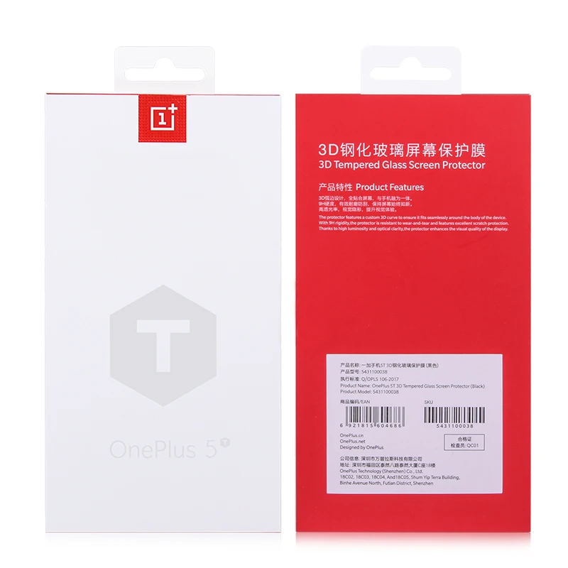 Официальный OnePlus 6T 3D Закаленное стекло протектор экрана Оригинал One Plus 5T черное