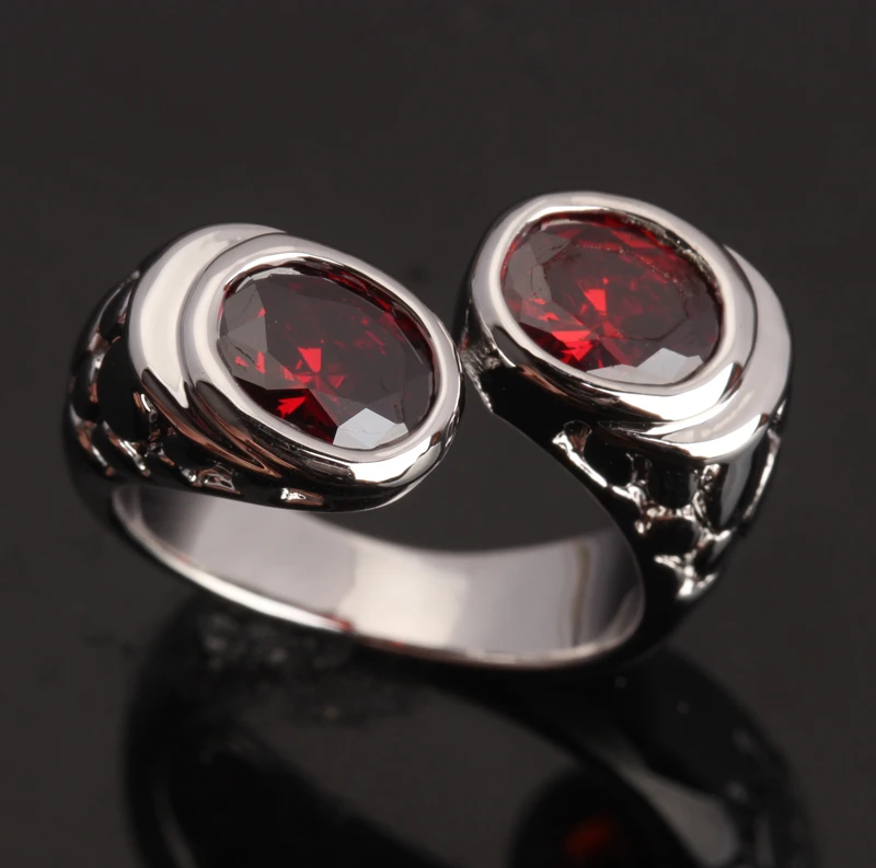 Стильный 2 шт Красный гранатовый серебряное покрытие ювелирные изделия продажа