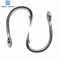 easy catch 100pcs 10884 stainless steel white strong big game fish tuna bait fishing hooks size 30 40 50 60 70 80 90 100