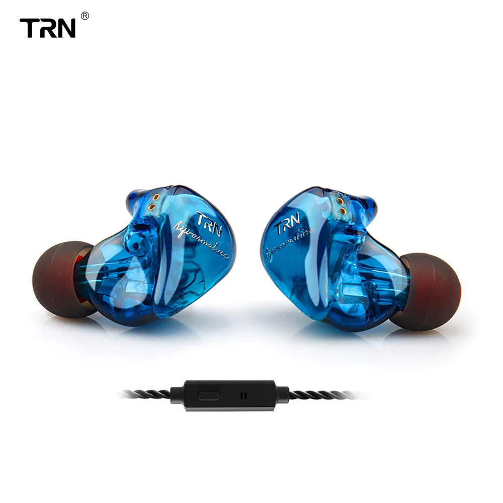 With mic TRN IM1 1BA+ 1DD Гибридный наушники вкладыши Monito наушники для бега Hi Fi гарнитура Съемная отсоединения 2Pin кабель кастомные наушники - Цвет: With mic