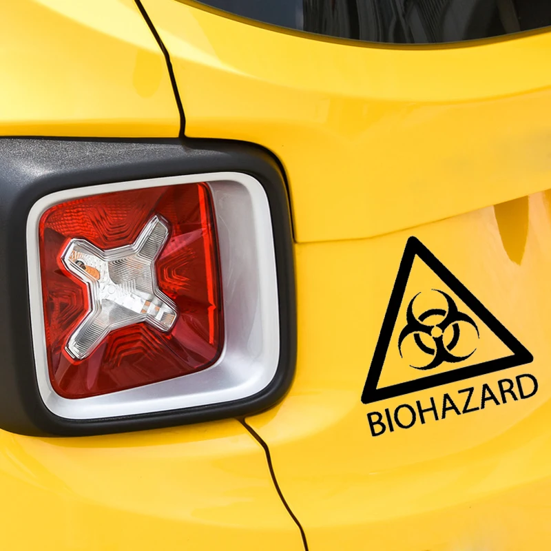 14.3CM14.9CM Interesting Warning Mark BIOHAZARD Graphic Car Sticker Black/Silver Vinyl Decoration GS3598 | Автомобили и мотоциклы