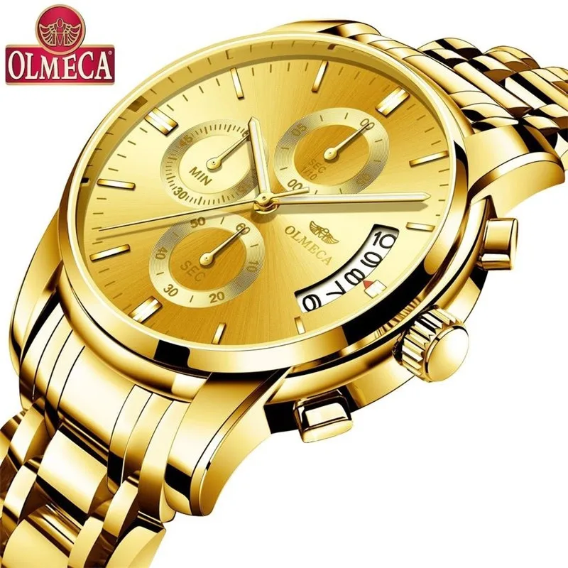 Mens Watches Top Brand Luxury OLMECA Clock Relogio Masculino 3ATM Waterproof Chronograph Wristwatch Reloj Hombre SSW4 | Наручные часы