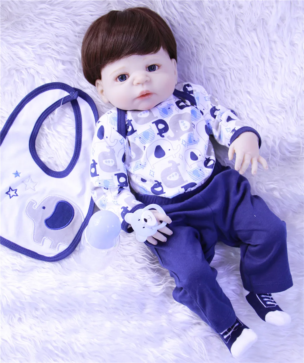 57cm FULL silicone reborn babies doll bathe boy modeling play house toy pretty bebe alive kids birthday gift bonecas | Игрушки и хобби