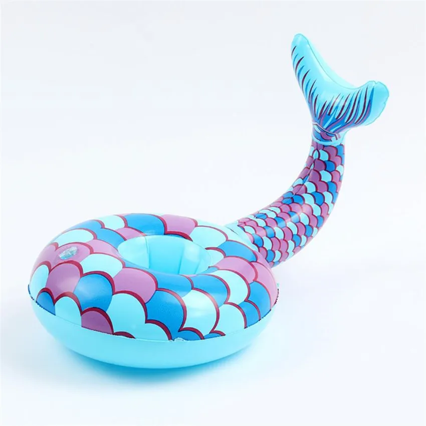 Mermaid Гавайские Луау вечерние Фламинго/ананас/кокос пластиковые чашки для питья надувной бассейн поплавок держатель чашки летние пляжные вечерние принадлежности - Цвет: Mermaid