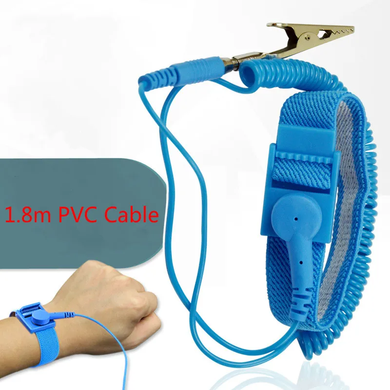 

Регулируемый Антистатический браслет электростатический ESD Discharge кабель многоразовые браслет на запястье с ремешком на руку с заземляющего провода