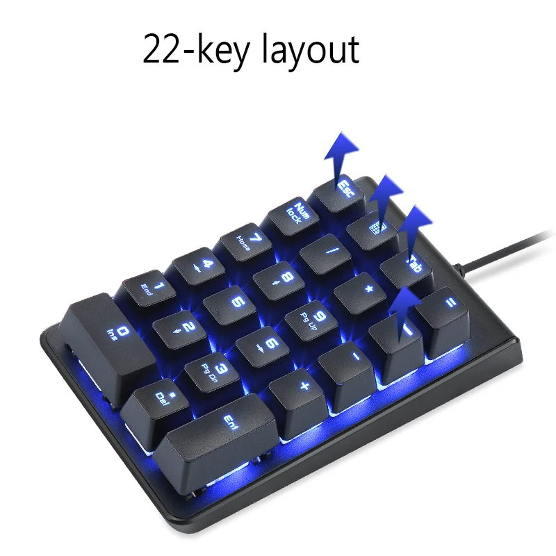 MOTOSPEED K22 Механическая красная ведьма USB мини цифровая Проводная клавиатура с