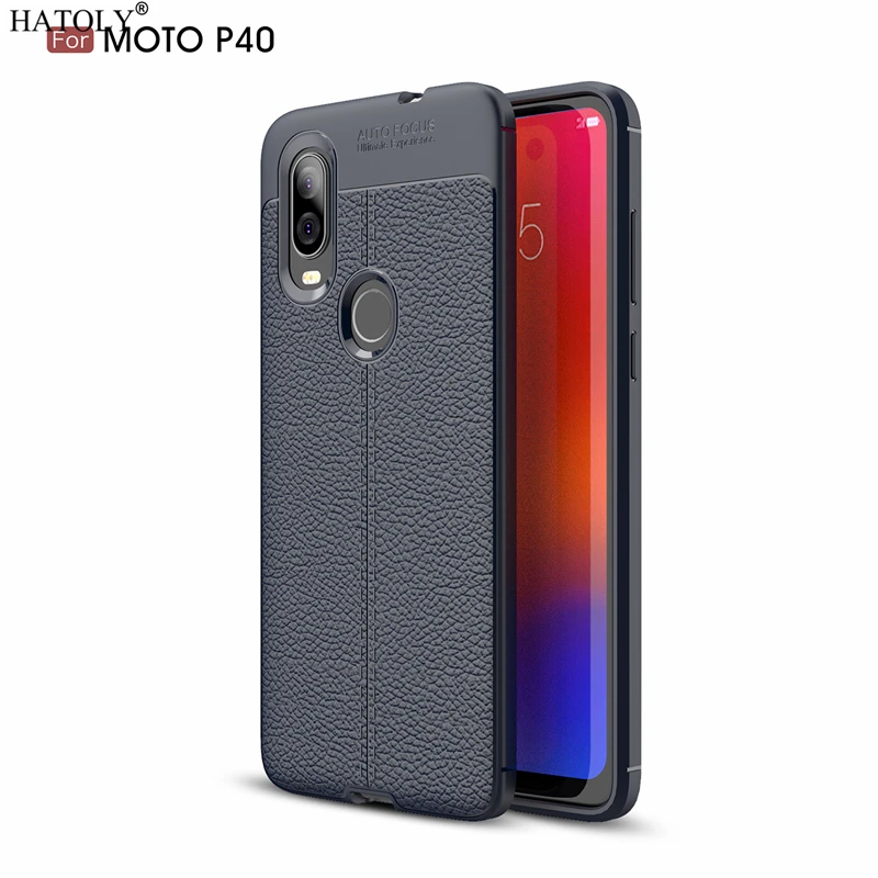 Чехол для Motorola Moto One Vision из искусственной кожи устойчивый к загрязнениям Мягкий