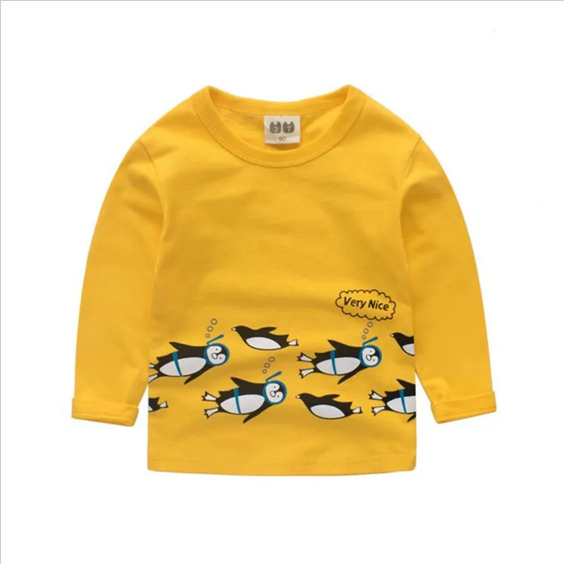 27 Boy t Shirts for Children Cotton Autumn 2017 Cute Penguin T-Shirts Kids Clothes Full Sleeve Baby Tops Tees a49 | Детская одежда и