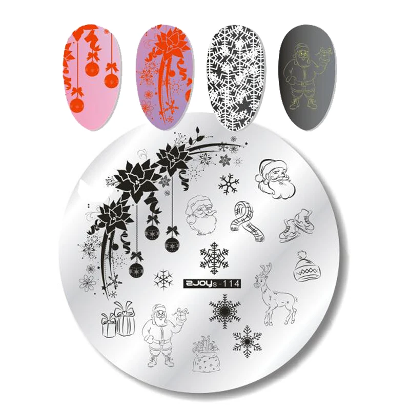 

WAKEFULNESS Christmas Nail Art Stamping Plate Snow Halloween Pattern Manicure Image Template Festival New Year Nails Stencil