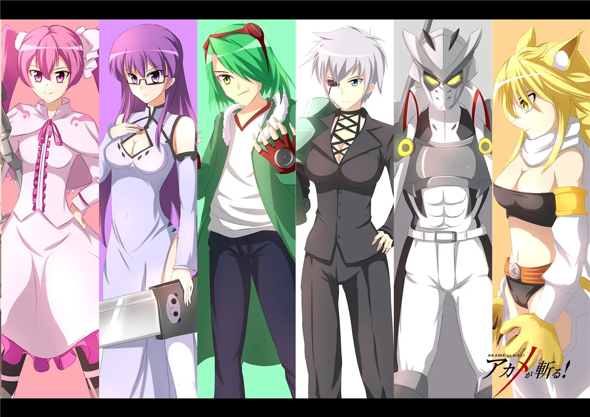 Новинка 2019 Akame ga KILL! Настенные наклейки Tatsumi Mine Leone Sheele Bulat постер с покрытием