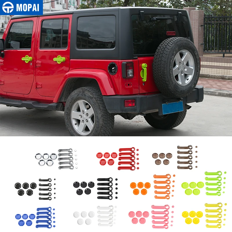 

MOPAI ABS Car Door Handle Bowl Decoration Trim Cover Kit Exterior Accessories Stickers for Jeep Wrangler 2007 Up Car Styling