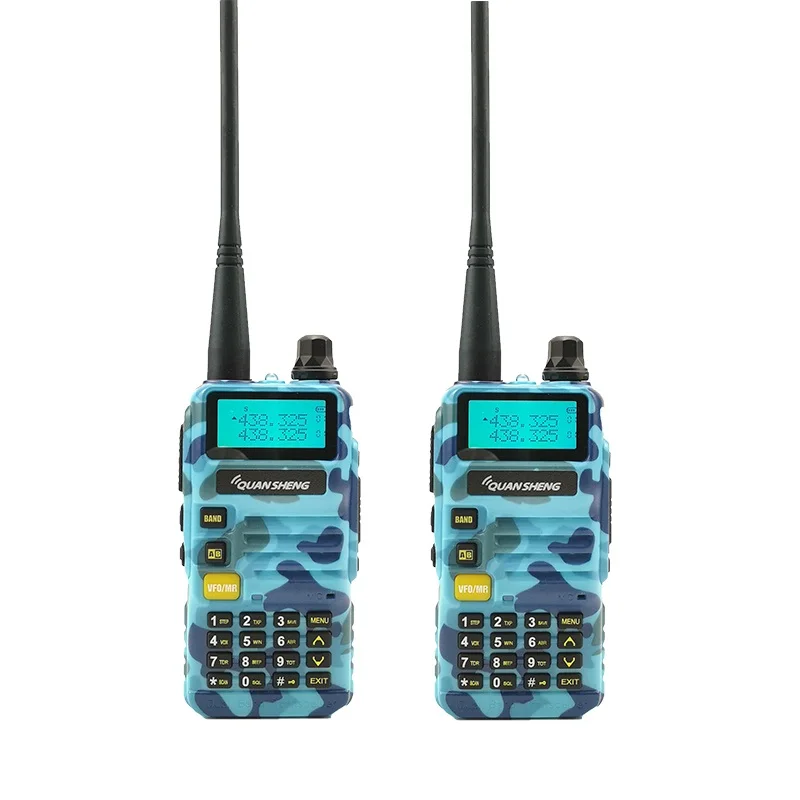 Blue 2 шт Quansheng UV-R50 портативная рация 5 Вт 2800 мАч Двухдиапазонная портативная Мобильная радиоприемопередатчик Hf радиостанция Ham CB Baofeng Uv-5r - Цвет: Blue
