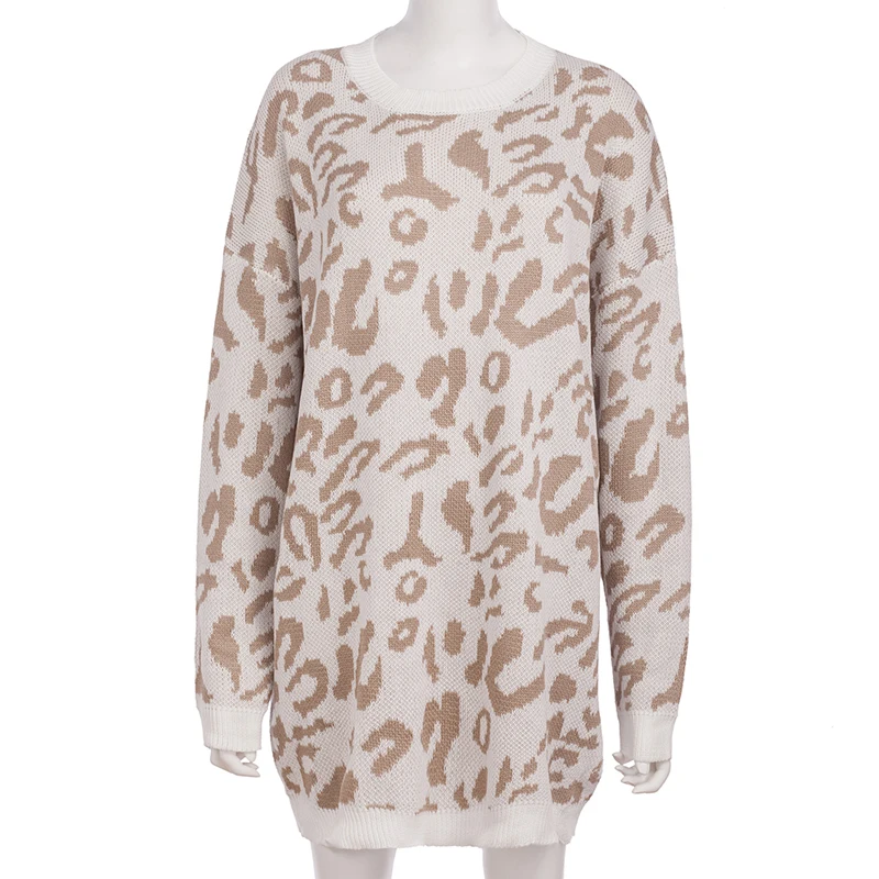 Missufe Female Knitted Chic Loose Warm Sweaters 2019 Mujer 4 Color O Neck Leopard Women Autumn Winter Pullovers Jumpers | Женская одежда