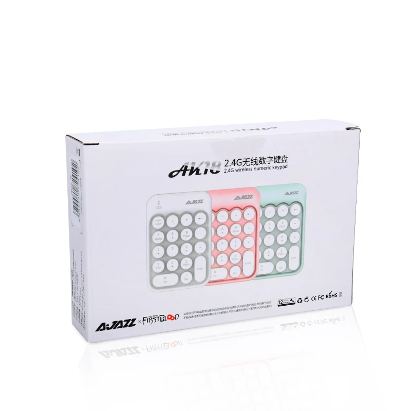 Ajazz AK18 2 4G Беспроводная цифровая клавиатура с USB цифрой мини 18 клавишная
