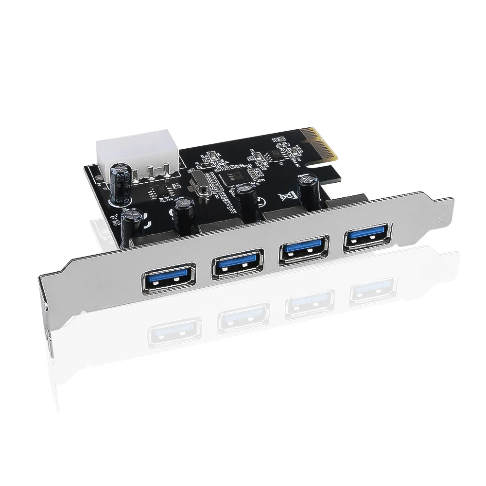Kebidumei 4-портовый USB 3 0 расширения PCI-e карта PCI Express PCIe Hub адаптер E 1x | Компьютеры и