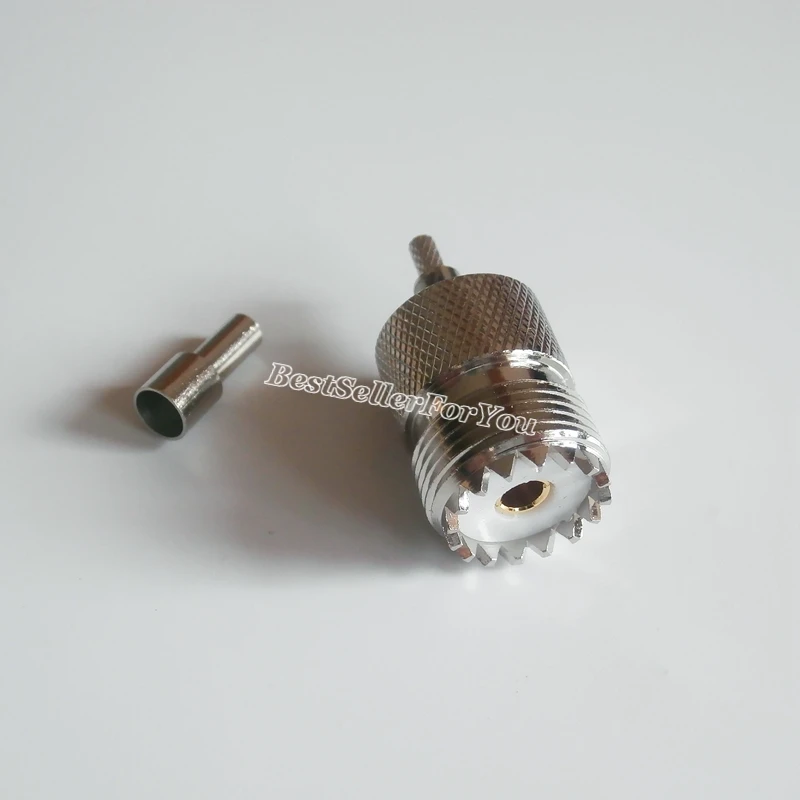 1 шт. UHF гнездовой разъем SO239 RF коаксиальный обжим окна для RG316 RG174 прямой никель |