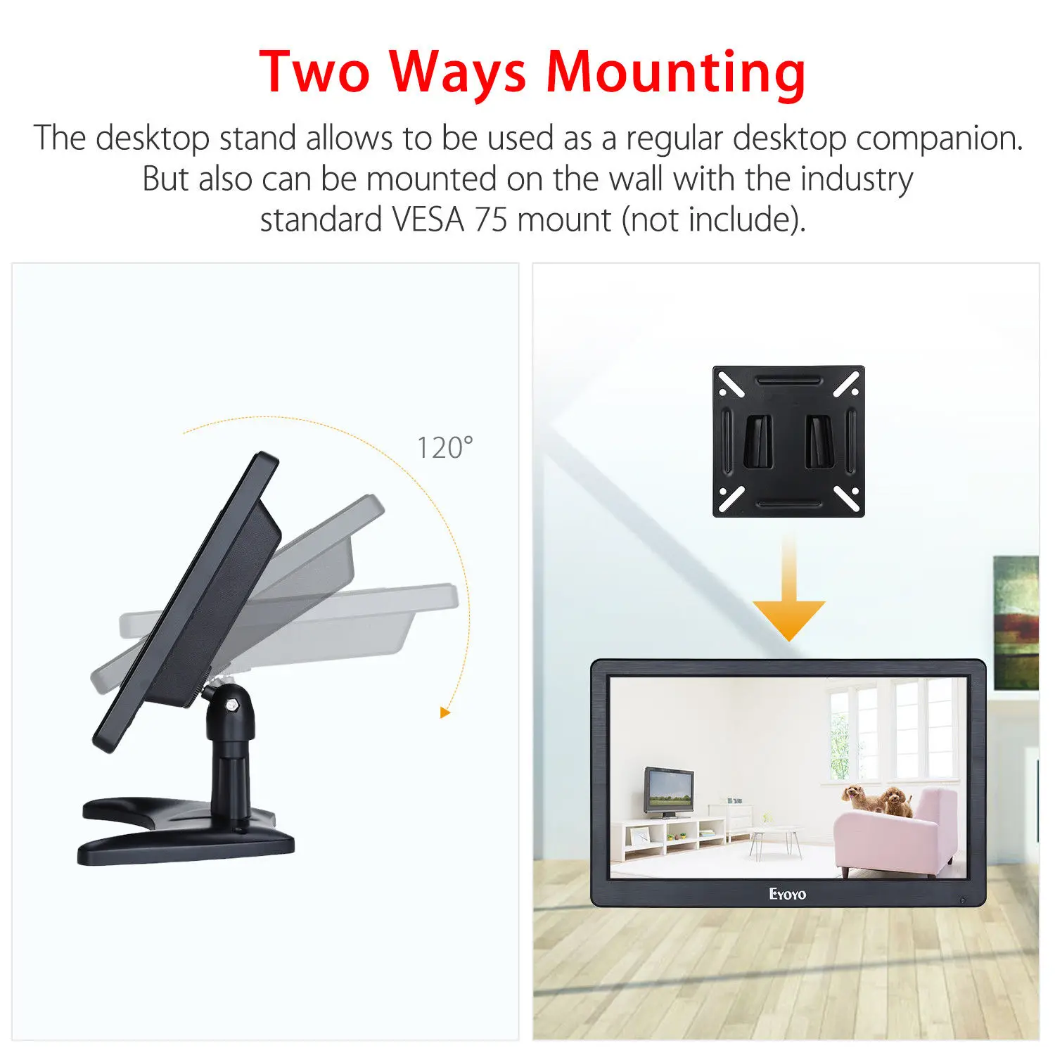 Eyoyo h1116 12 дюймовый HD 1080 P IPS ЖК дисплей безопасности Мониторы Экран Вход аудио видео