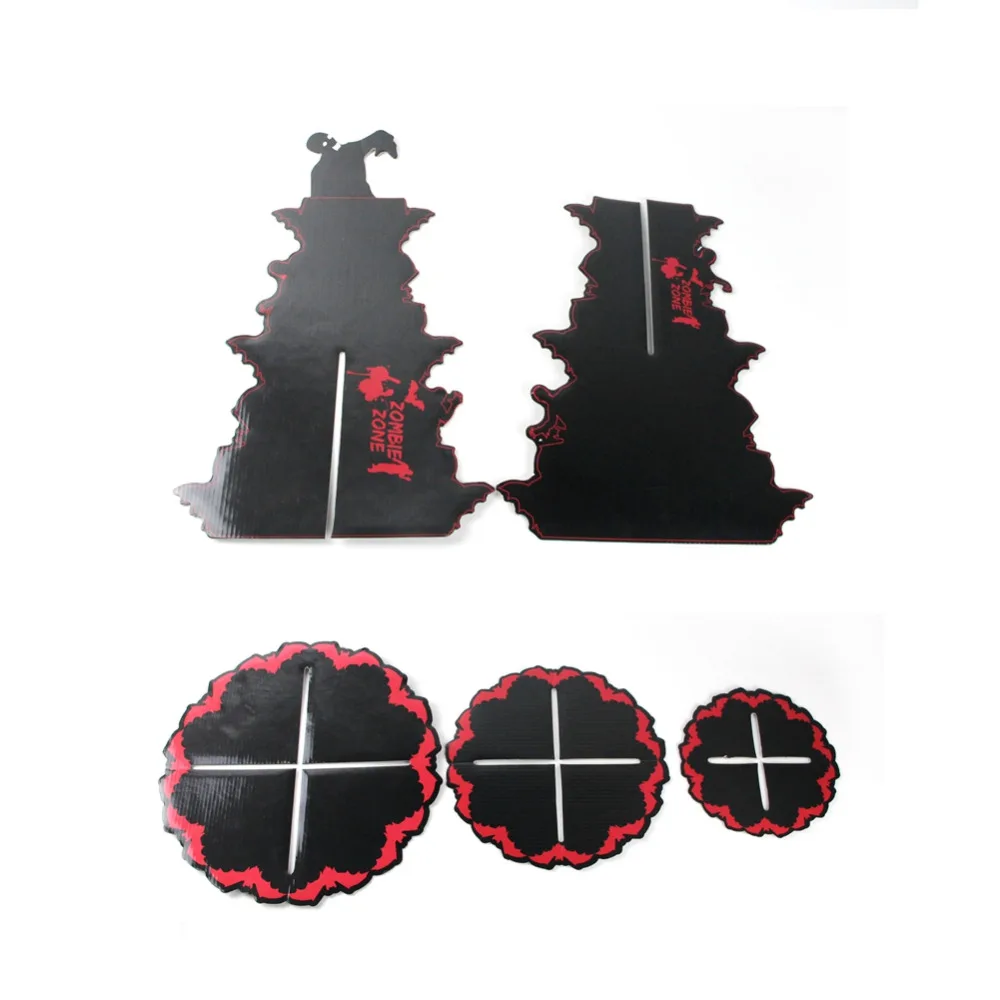 2017 New Design Big Spooktacular Red &amp Black Halloween Cupcake Stand with 3 Tier Cardboard Table Centrepiece Zombie Party | Дом и сад