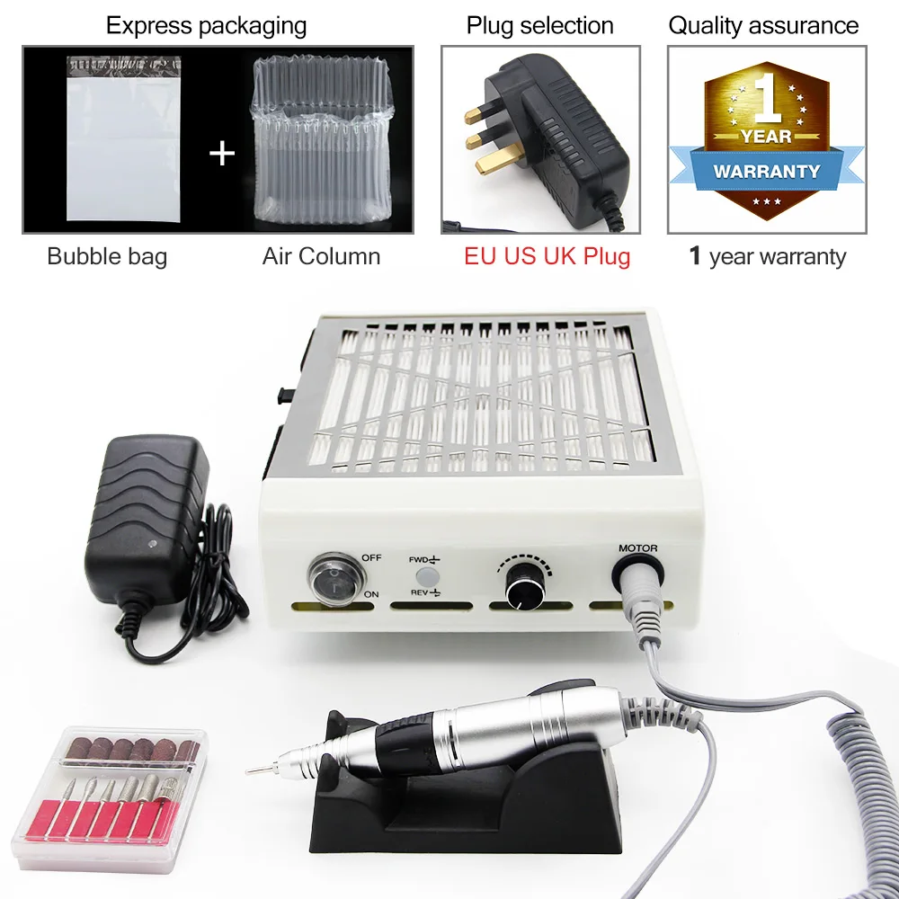 2 IN 1 Machine LKE 2 in 1 Nail Drill Nail Vacuum Cleaner Dust Collector Polishing Pen Nails 30000RPM Art Equipment Manicure Pedicure Machine - Цвет: 2 IN 1 Machine