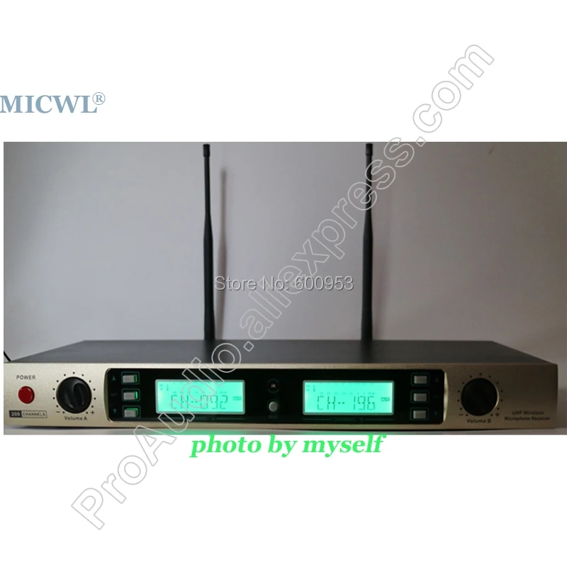 Бесплатная доставка микрофон MICWL 200 каналов золотистого цвета Ручной
