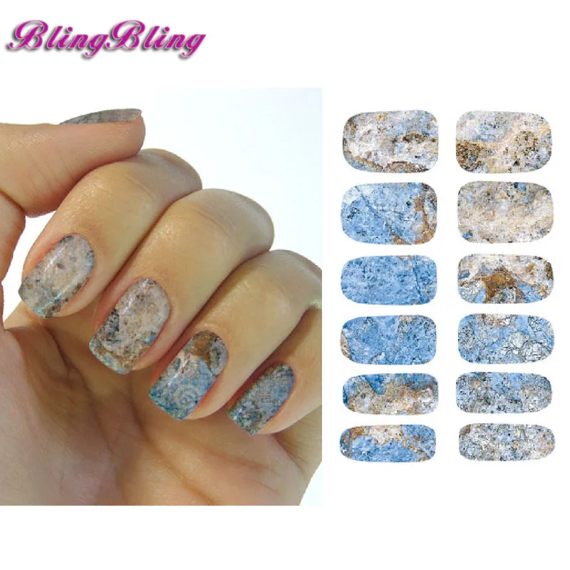 Blingbling 2 шт. Мрамор ногтей Стикеры Новый наклейки на ногти которые размягчаются