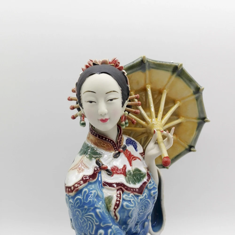 Цветная фаянсовая керамическая фарфоровая статуэтка орнамент украшение дома