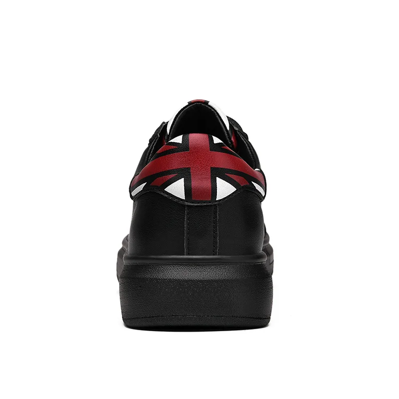 SUROM Male Shoes Adult Lace up Fashion Sneakers Artifical Leather Black White Color Men'sneakers Simple Design Men Krasovki | Обувь