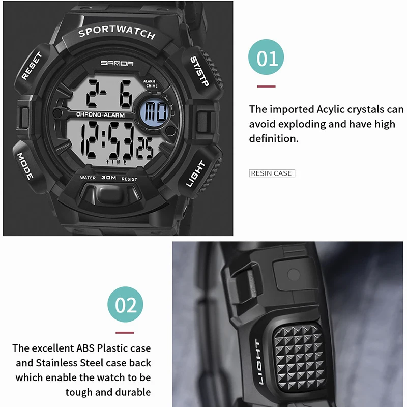 Мужские спортивные часы S-SHOCK военные модные наручные для дайвинга мужские