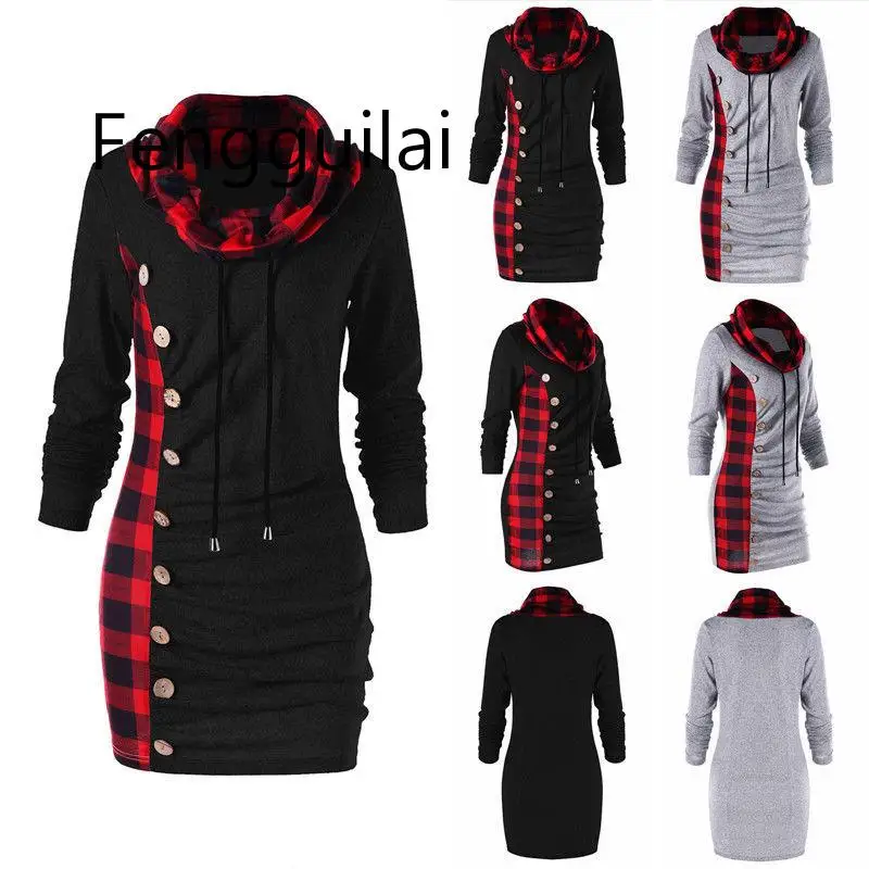 

New Autumn Winter Women Sweatshirts Turtleneck Plait Patchwork Bodycon Button Ladies Hoody Sweatshirt Lace 2019 FENGGUILAI