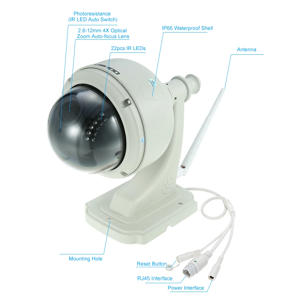OWSOO HD 960P беспроводная WiFi ip камера с автофокусом PTZ ИК лампой IR CUT Водонепроницаемая